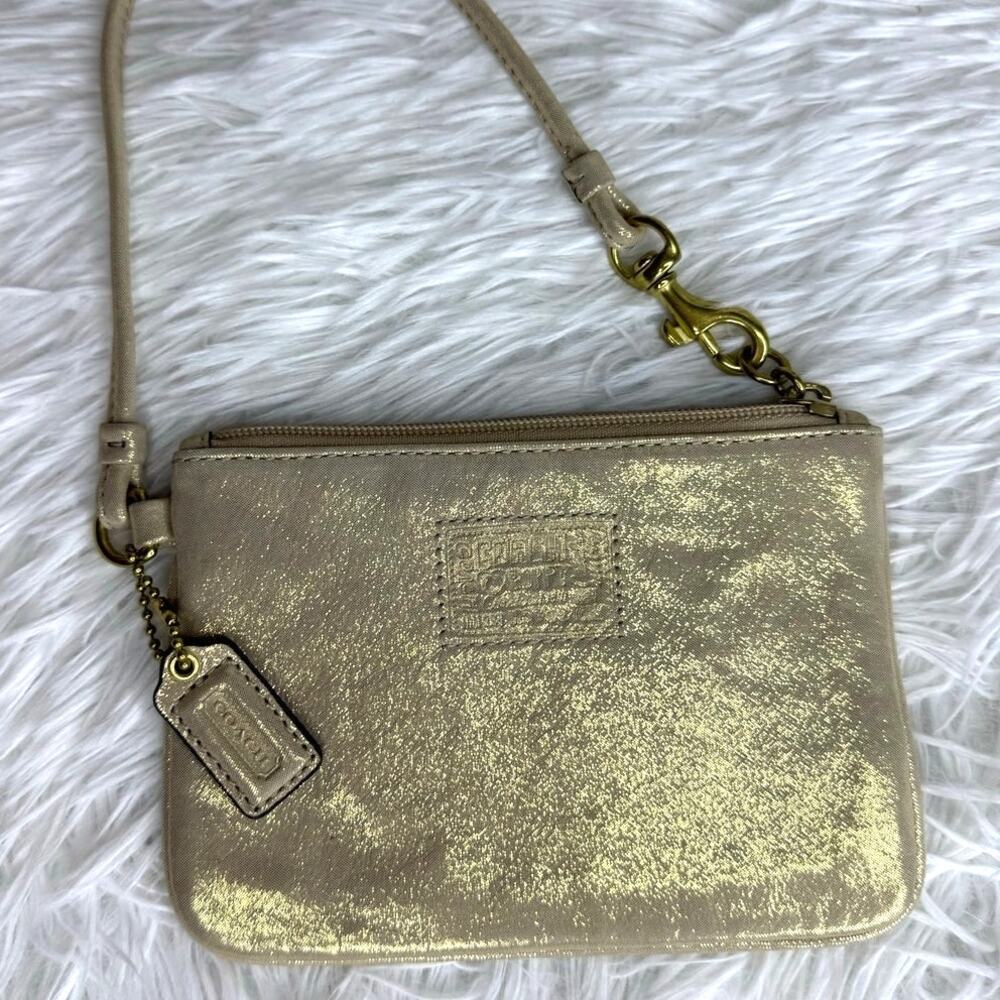 COACH Gold Poppy Wristlet